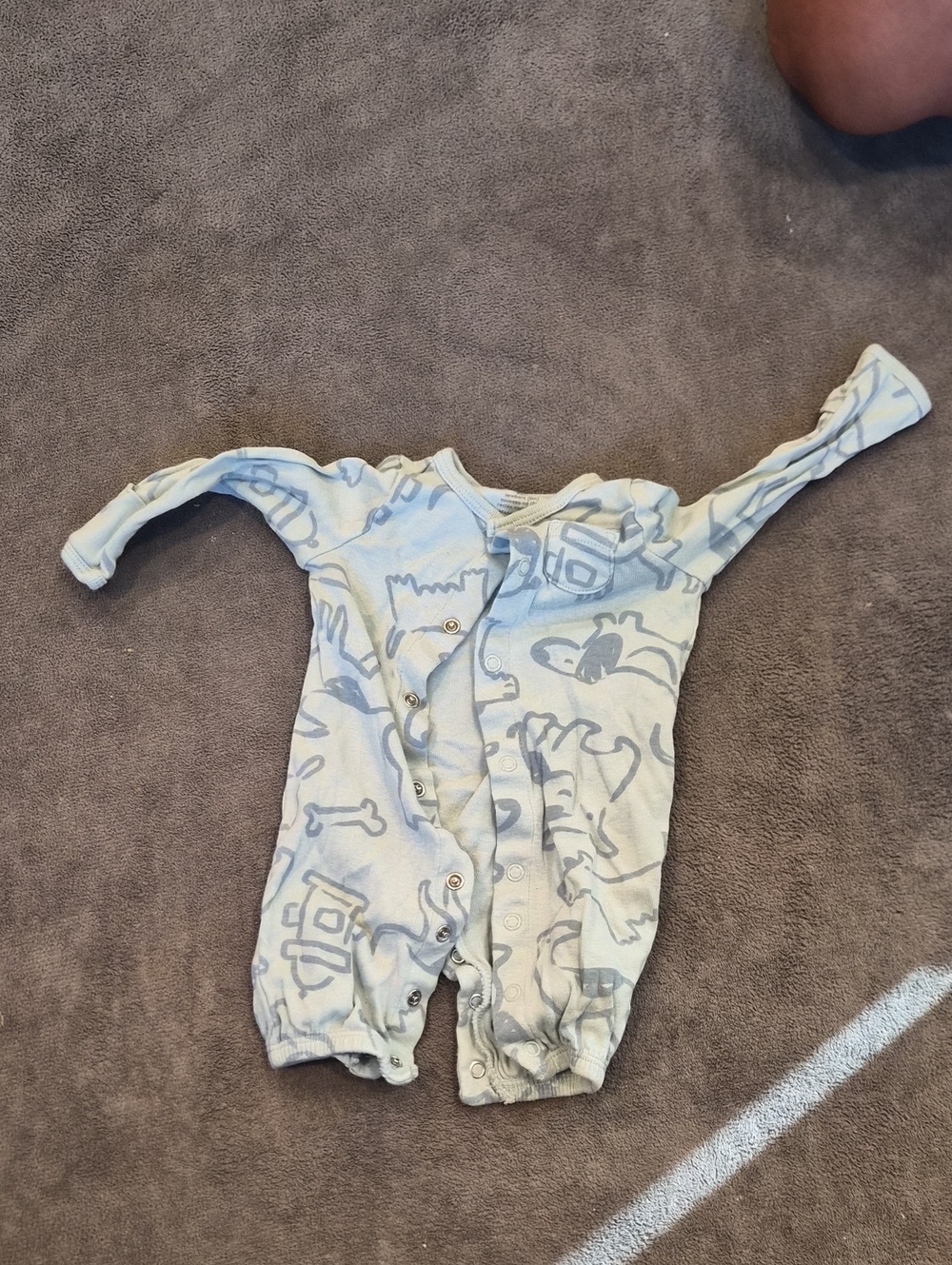 Soft Blue Printed Baby One-Piece Romper